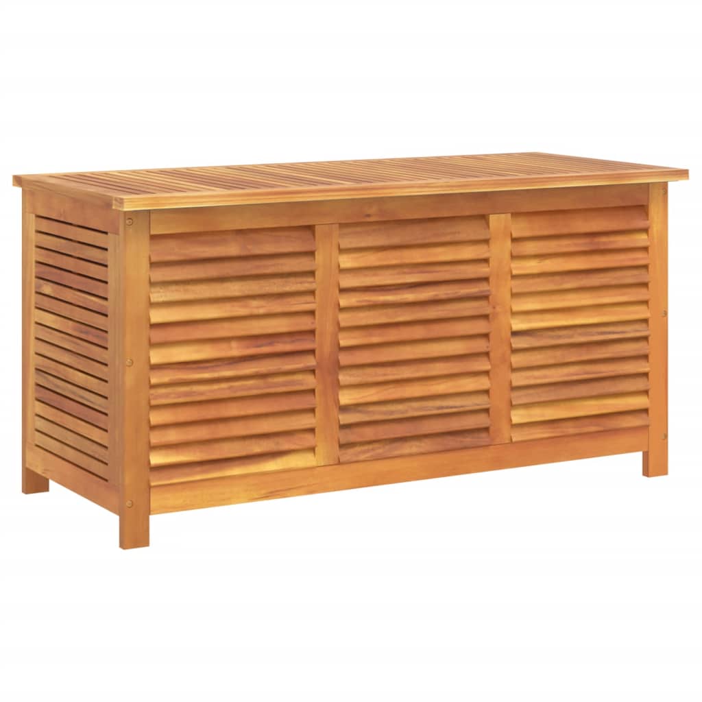 Boîte de rangement de jardin persiennes 113x50x56cm bois acacia