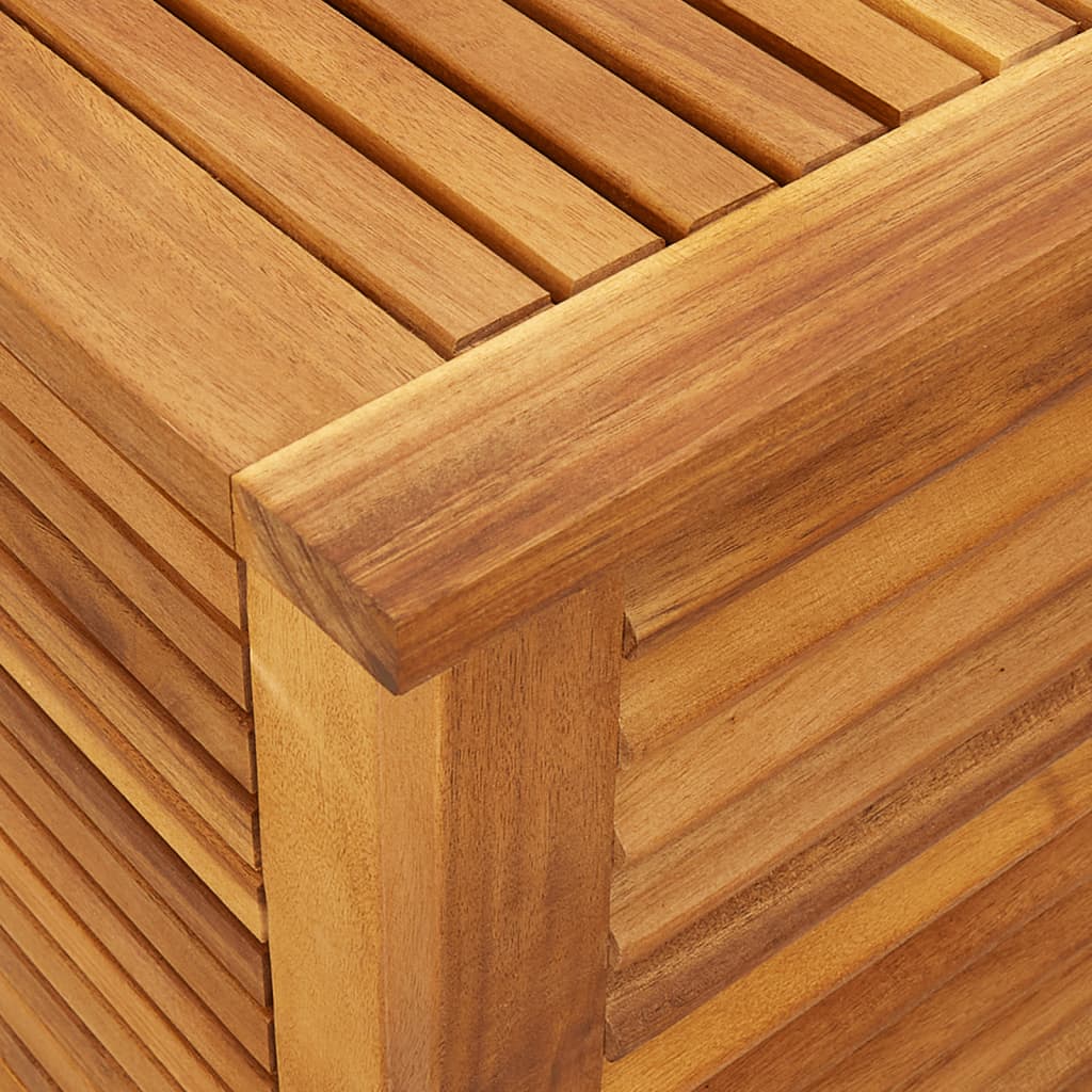 Boîte de rangement de jardin persiennes 113x50x56cm bois acacia