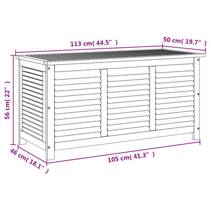 Boîte de rangement de jardin persiennes 113x50x56cm bois acacia