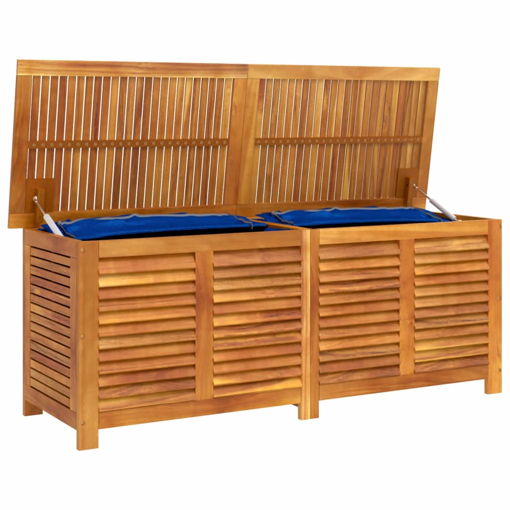 Boîte de rangement de jardin persiennes 150x50x56cm bois acacia