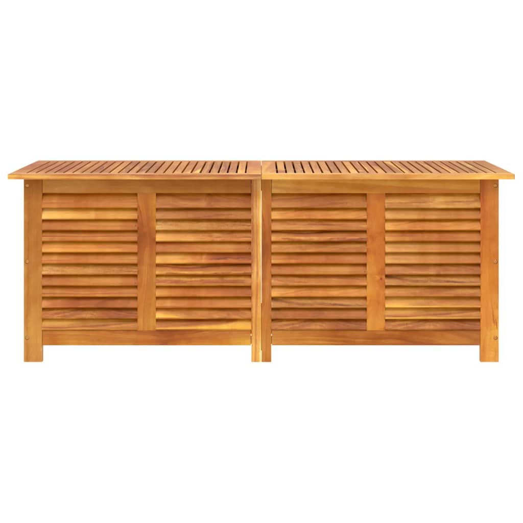 Boîte de rangement de jardin persiennes 150x50x56cm bois acacia