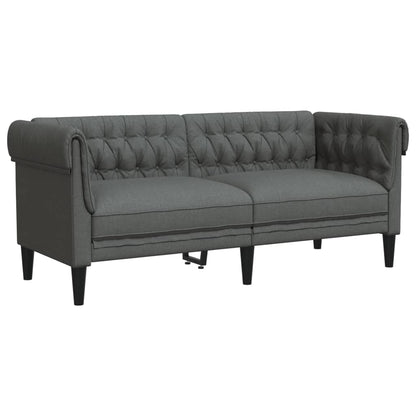 Canapé Chesterfield 2 places gris foncé tissu