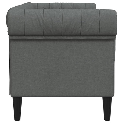 Canapé Chesterfield 2 places gris foncé tissu