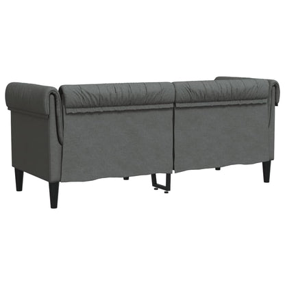 Canapé Chesterfield 2 places gris foncé tissu