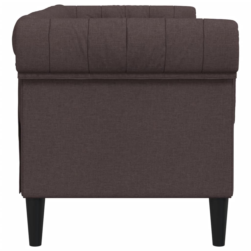 Canapé Chesterfield 2 places marron foncé tissu