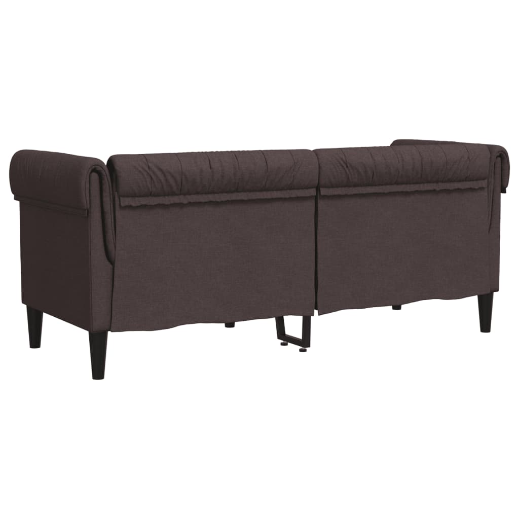 Canapé Chesterfield 2 places marron foncé tissu