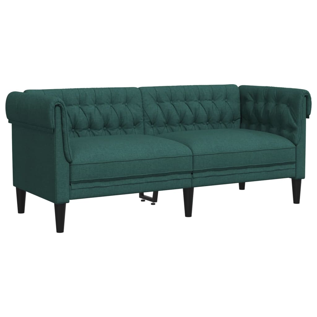 Canapé Chesterfield 2 places vert foncé tissu