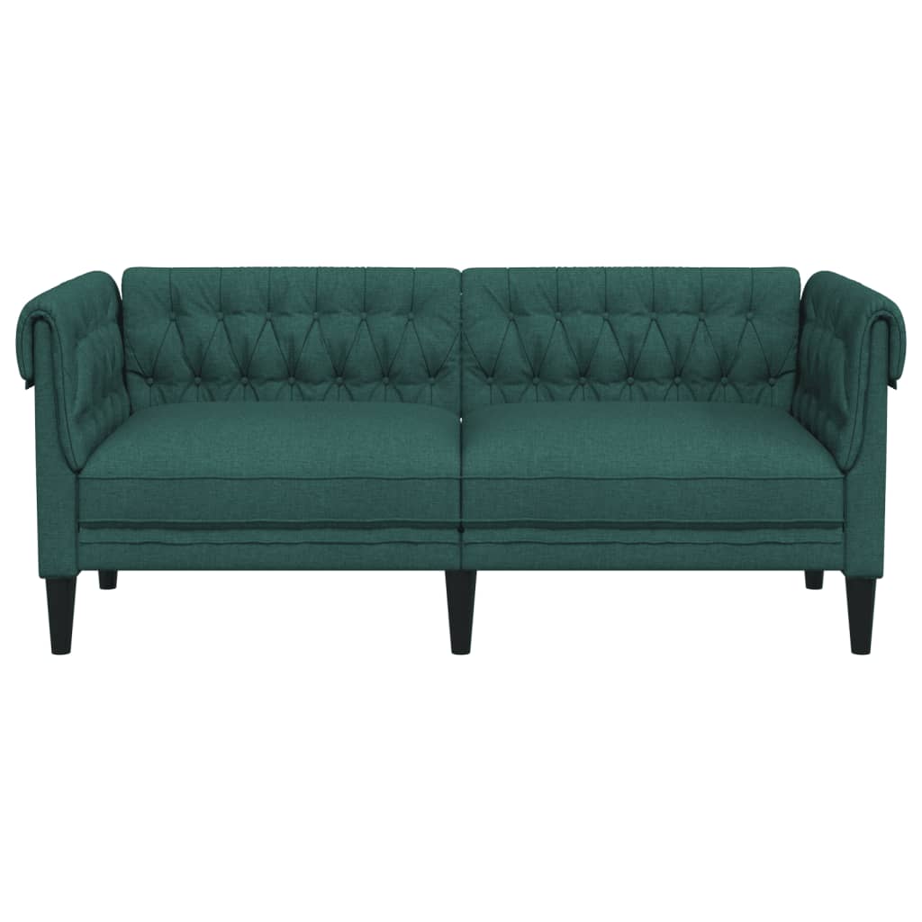 Canapé Chesterfield 2 places vert foncé tissu