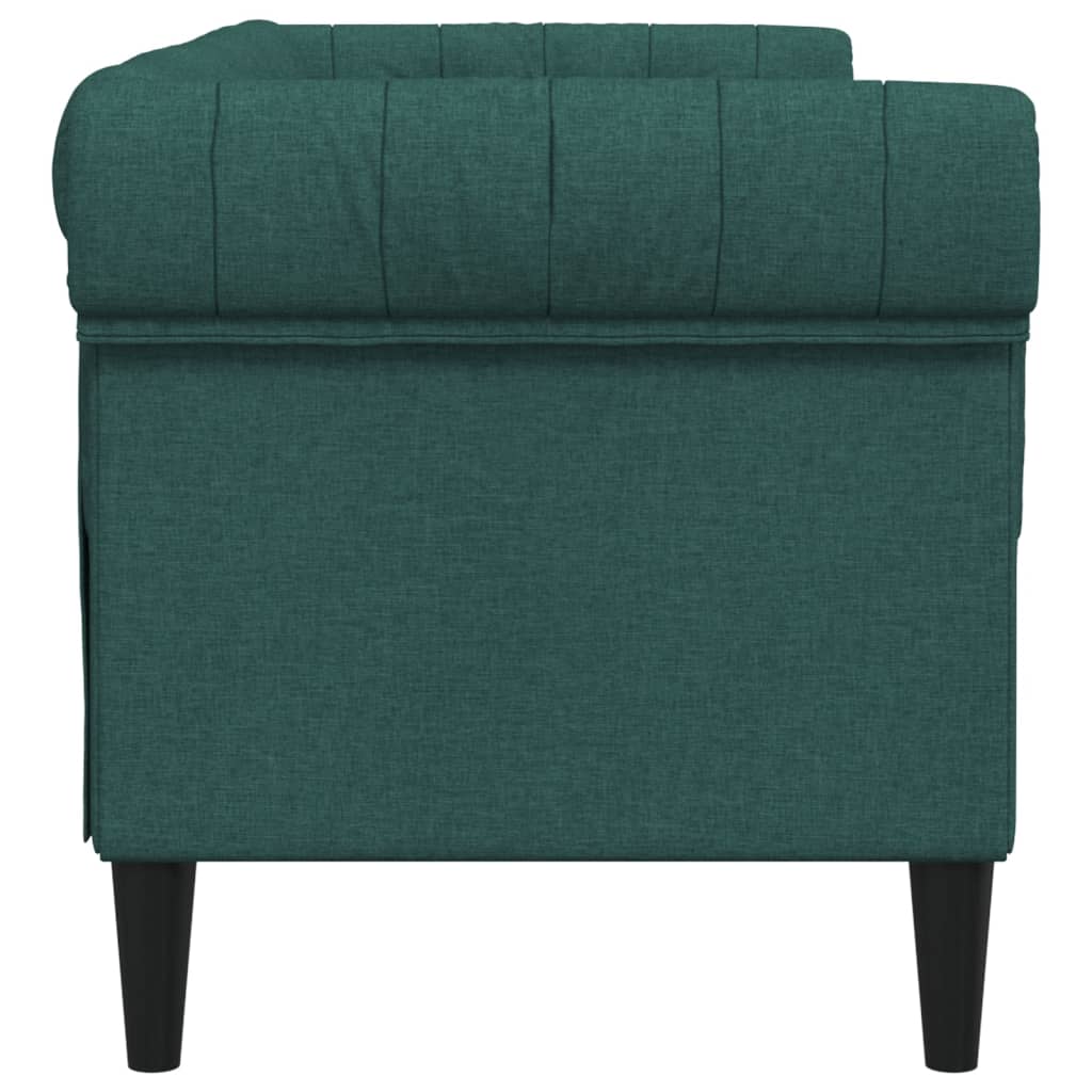 Canapé Chesterfield 2 places vert foncé tissu