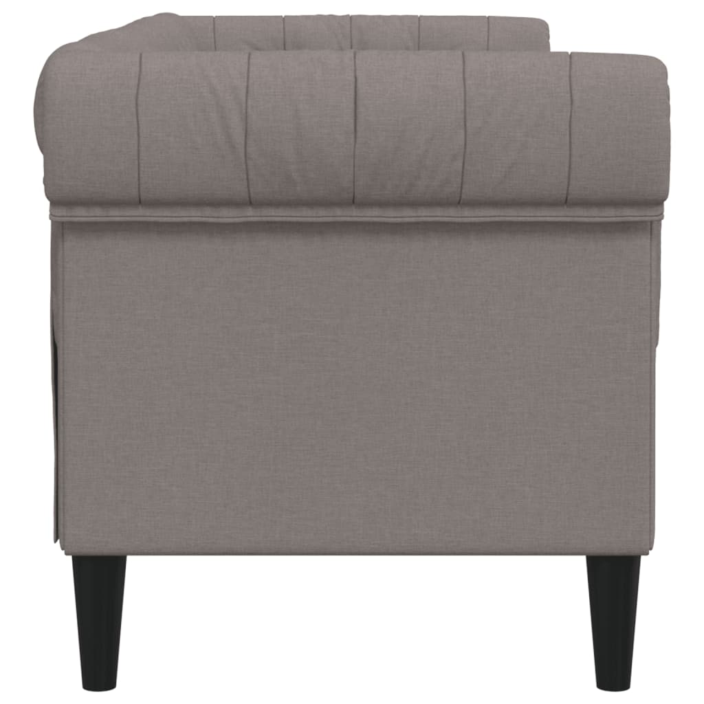 Canapé Chesterfield 2 places taupe tissu