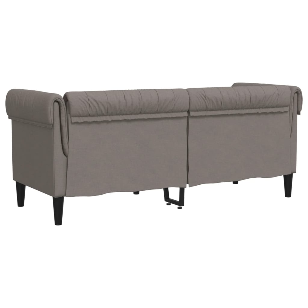 Canapé Chesterfield 2 places taupe tissu