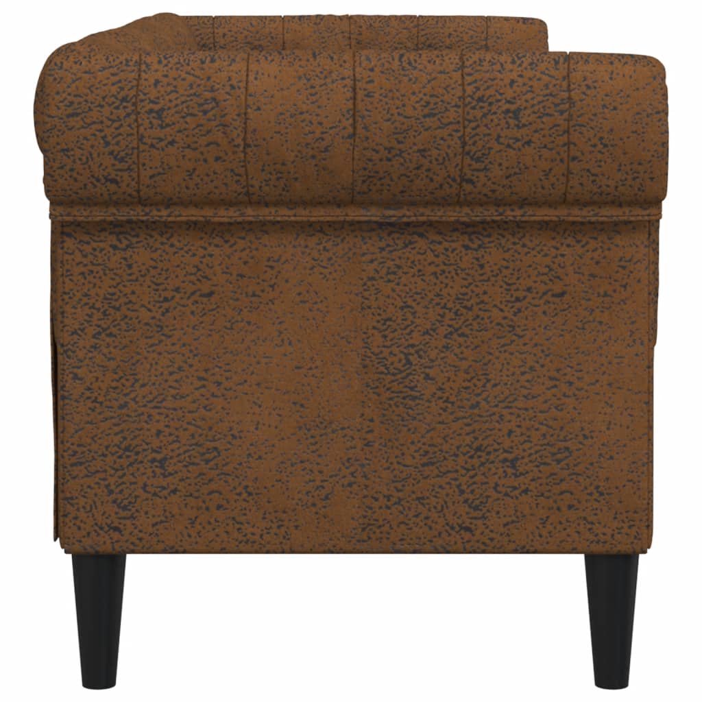 Canapé Chesterfield 2 places marron tissu