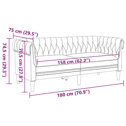 Canapé Chesterfield 2 places marron tissu