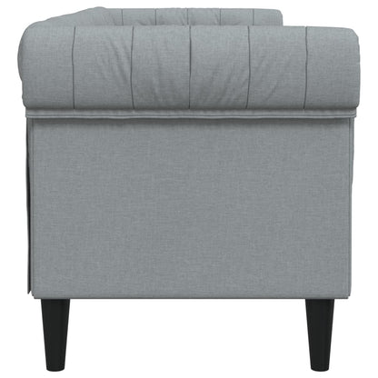 Canapé Chesterfield 3 places gris clair tissu