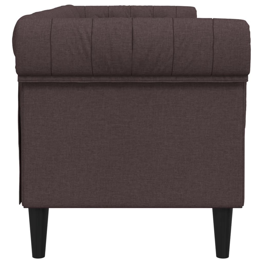 Canapé Chesterfield 3 places marron foncé tissu