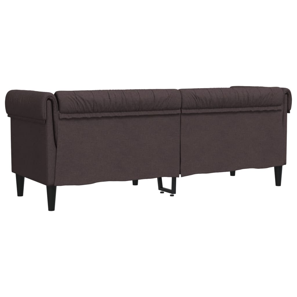 Canapé Chesterfield 3 places marron foncé tissu