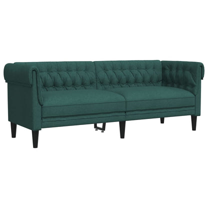 Canapé Chesterfield 3 places vert foncé tissu