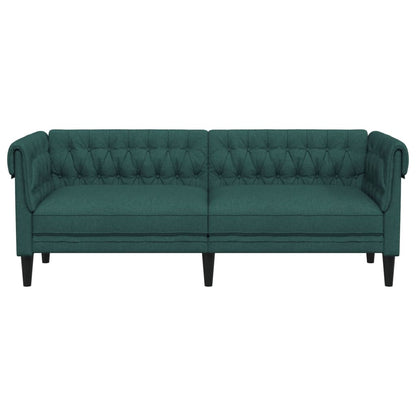 Canapé Chesterfield 3 places vert foncé tissu