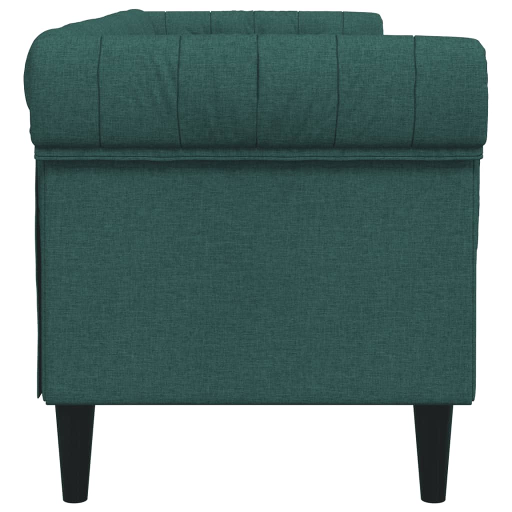 Canapé Chesterfield 3 places vert foncé tissu