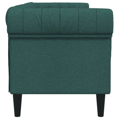 Canapé Chesterfield 3 places vert foncé tissu