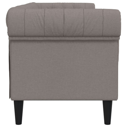 Canapé Chesterfield 3 places taupe tissu