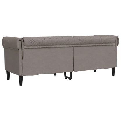 Canapé Chesterfield 3 places taupe tissu