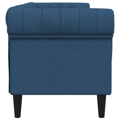 Canapé Chesterfield 3 places bleu tissu