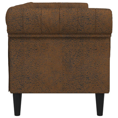 Canapé Chesterfield 3 places marron tissu