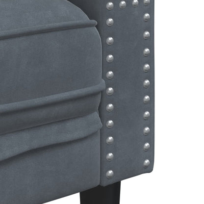 Canapé Chesterfield avec traversins 3 places gris foncé velours