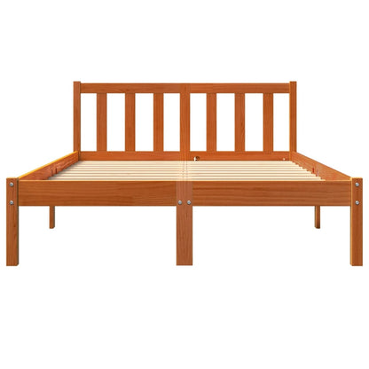 Cadre de lit sans matelas cire marron 120x200cm bois pin massif