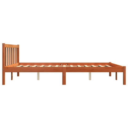 Cadre de lit sans matelas cire marron 150x200cm bois pin massif