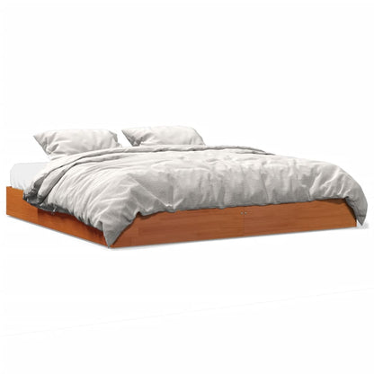 Cadre de lit sans matelas cire marron 180x200cm bois pin massif