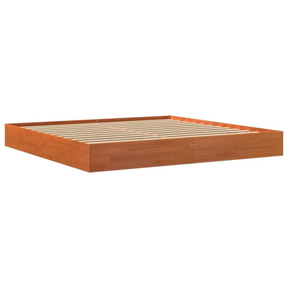 Cadre de lit sans matelas cire marron 180x200cm bois pin massif