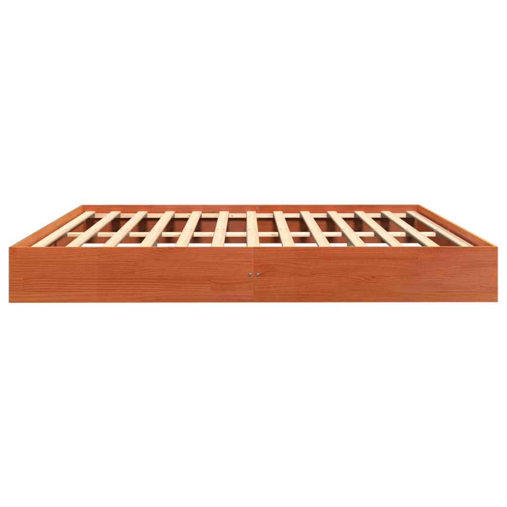 Cadre de lit sans matelas cire marron 180x200cm bois pin massif