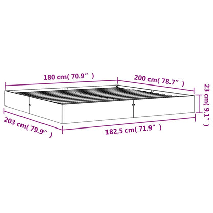 Cadre de lit sans matelas cire marron 180x200cm bois pin massif