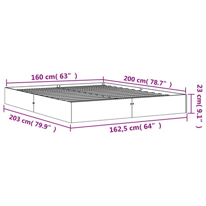 Cadre de lit sans matelas cire marron 160x200cm bois pin massif