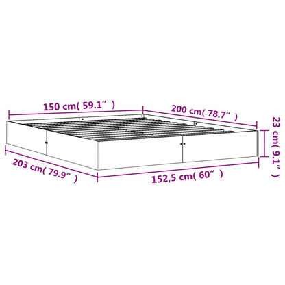 Cadre de lit sans matelas cire marron 150x200cm bois pin massif