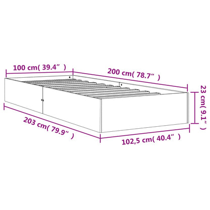 Cadre de lit sans matelas cire marron 100x200cm bois pin massif