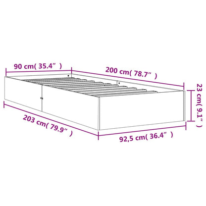 Cadre de lit sans matelas cire marron 90x200 cm bois pin massif