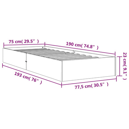 Cadre de lit sans matelas cire marron 75x190 cm bois pin massif