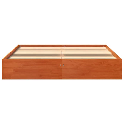 Cadre de lit sans matelas cire marron 120x190cm bois pin massif