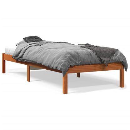 Cadre de lit sans matelas cire marron 90x190 cm bois pin massif