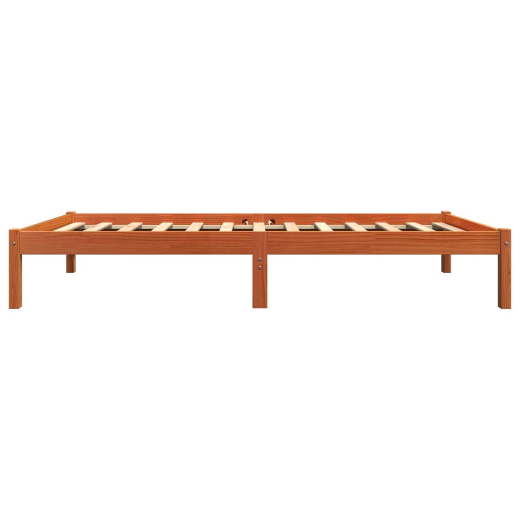 Cadre de lit sans matelas cire marron 90x200 cm bois pin massif