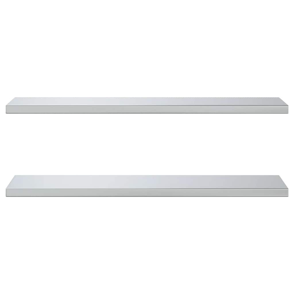 Étagères murales 2 pcs 100x30x3 cm argenté acier inoxydable