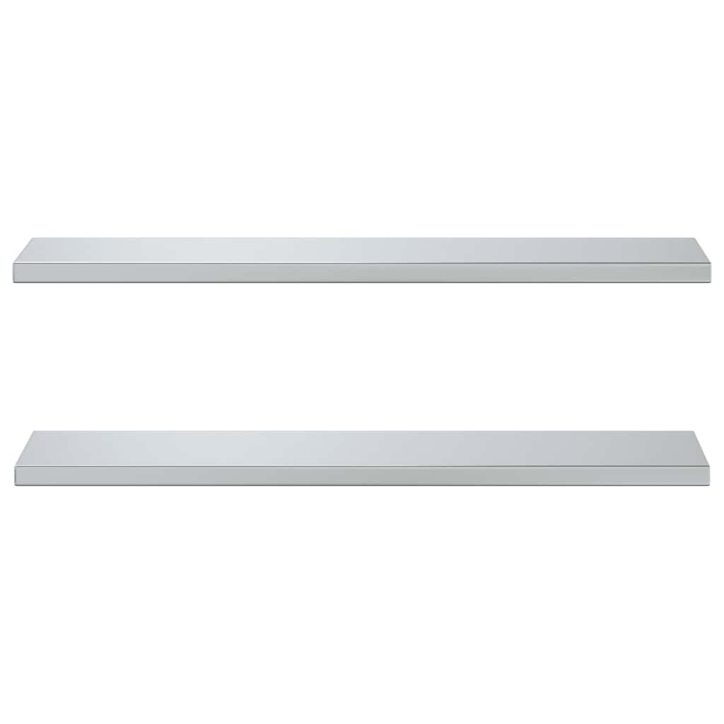 Étagères murales 2 pcs 100x23,5x3 cm argenté acier inoxydable