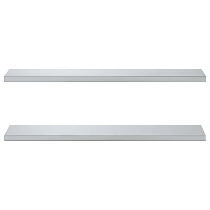 Étagères murales 2 pcs 100x23,5x3 cm argenté acier inoxydable