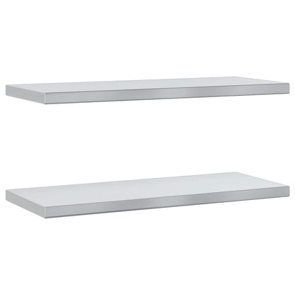 Étagères murales 2 pcs 75x30x3 cm argenté acier inoxydable