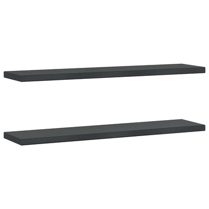 Étagères murales 2 pcs 100x23,5x3 cm noir acier inoxydable