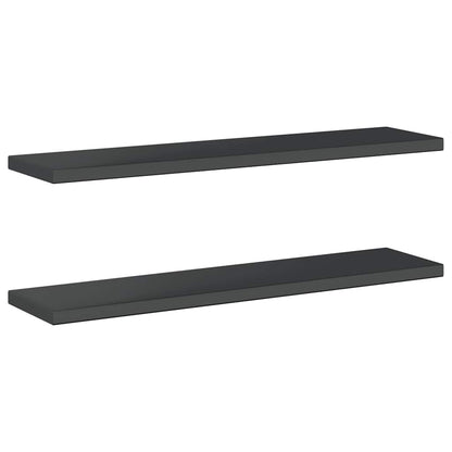 Étagères murales 2 pcs 100x23,5x3 cm noir acier inoxydable