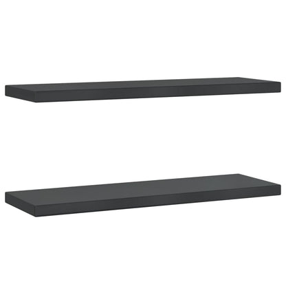 Étagères murales 2 pcs 75x23,5x3 cm noir acier inoxydable